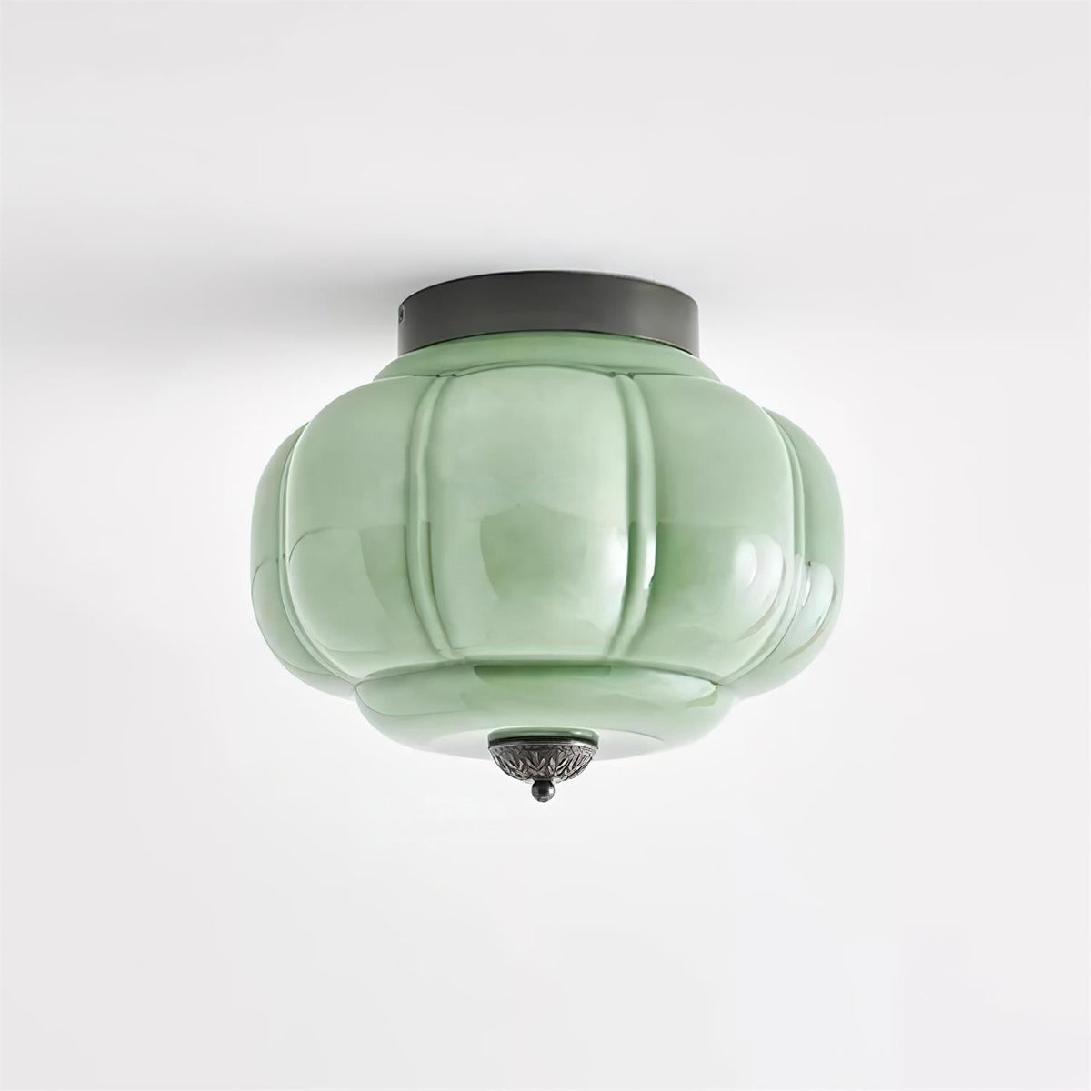 Celadon Ribbed Ceiling Light for Living Room by AUVIELIGHT