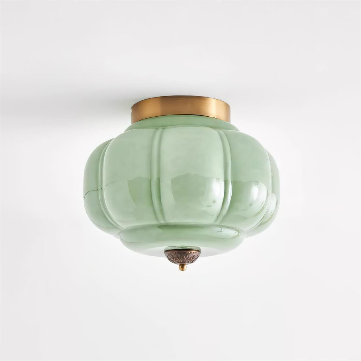 Celadon Ribbed Ceiling Light for Living Room by AUVIELIGHT