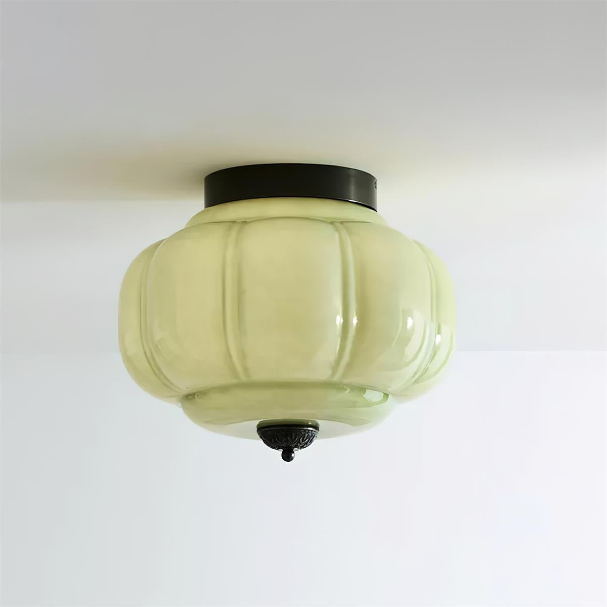 Celadon Ribbed Ceiling Light for Living Room by AUVIELIGHT