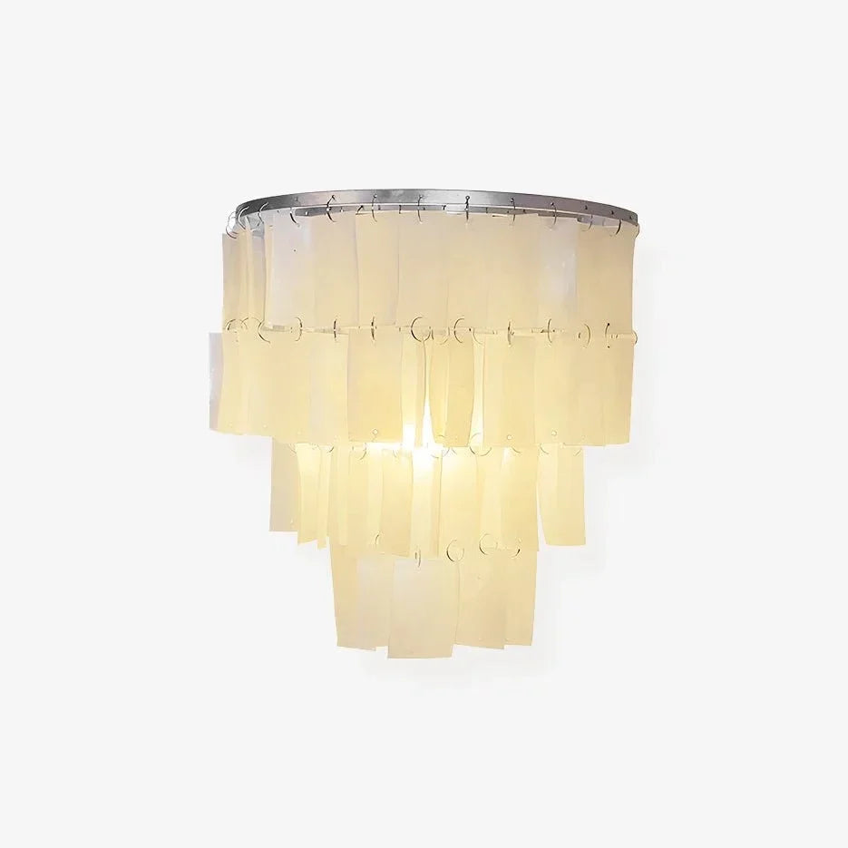 Artisan Shell Rectangle Wall Light for Hallway by AUVIELIGHT, Ø 9.8" x H 9.8" / Dia 25cm x H 25cm / Silver & White