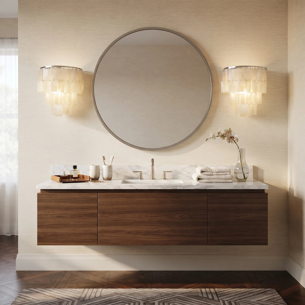 Artisan Shell Rectangle Wall Light for Hallway by AUVIELIGHT
