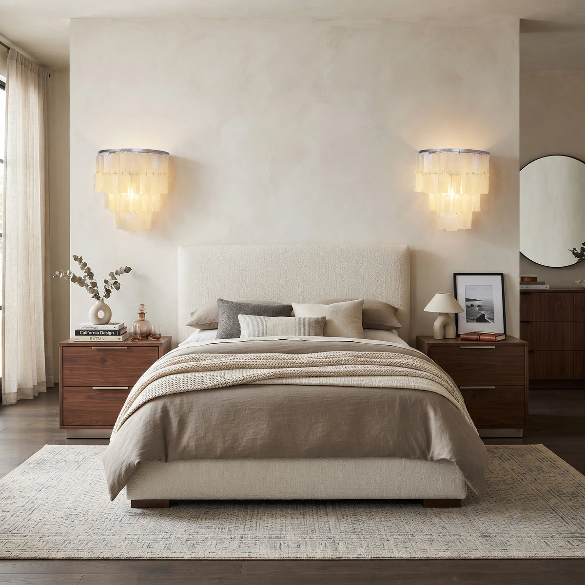 Artisan Shell Rectangle Wall Light for Hallway by AUVIELIGHT