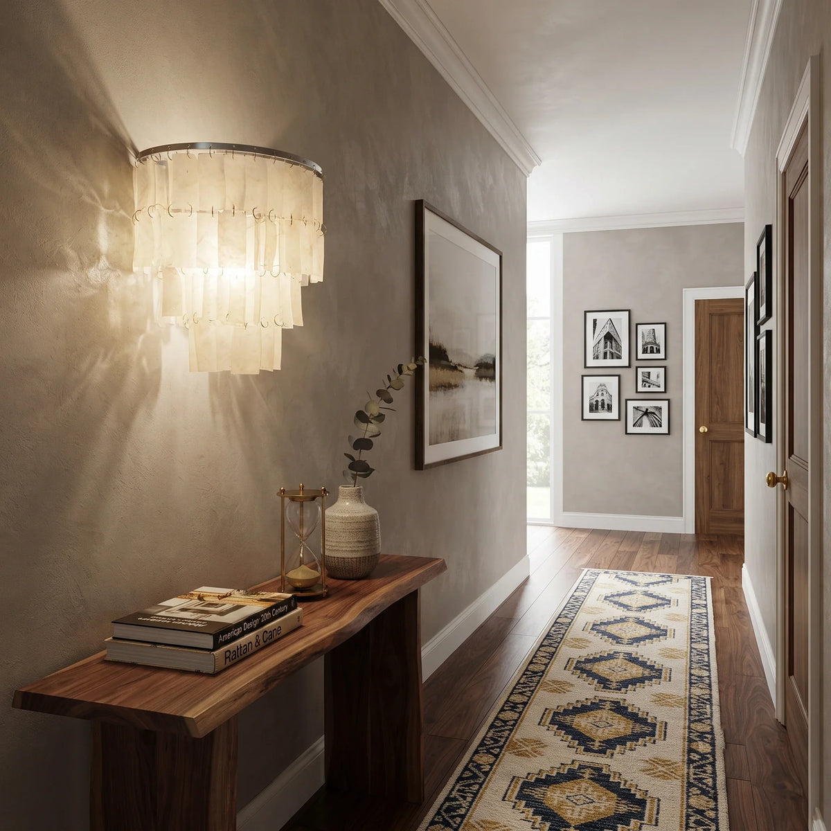 Artisan Shell Rectangle Wall Light for Hallway by AUVIELIGHT