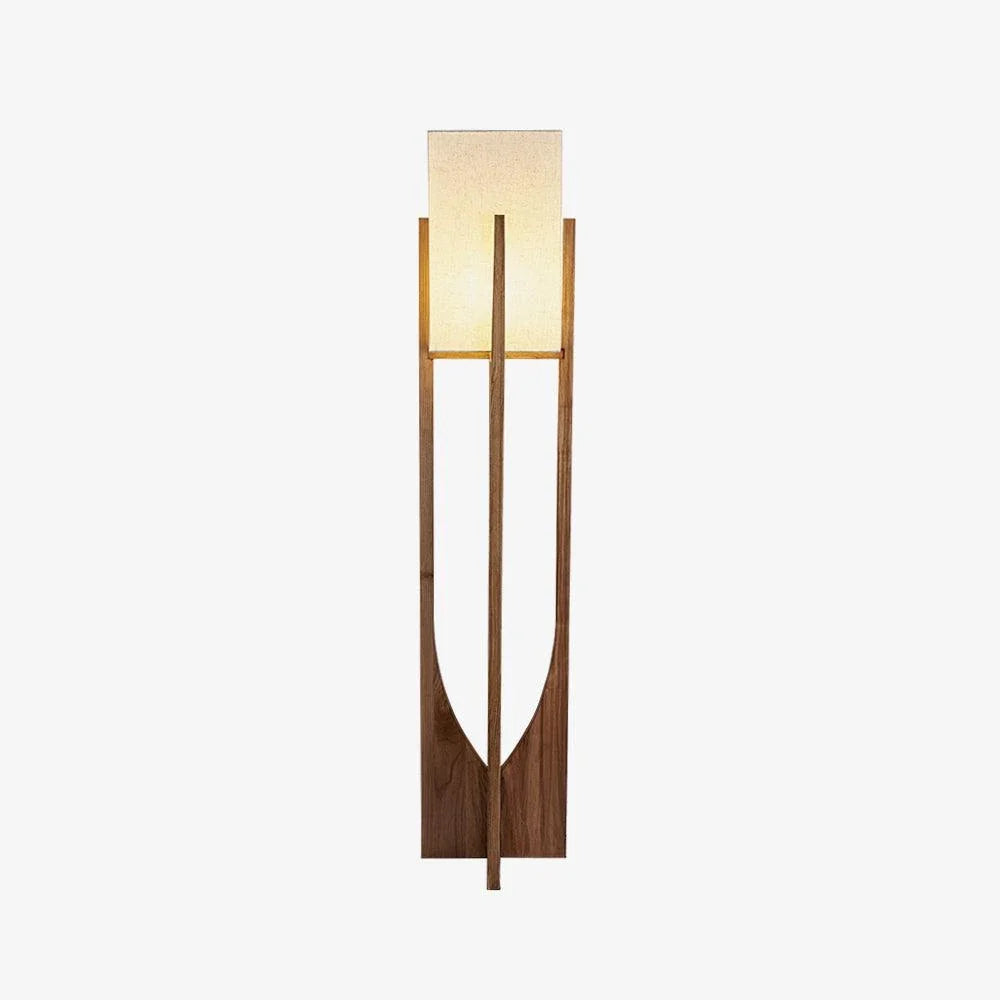 Ash Fabric Floor Lamp in wood for Living Room by AUVIELIGHT