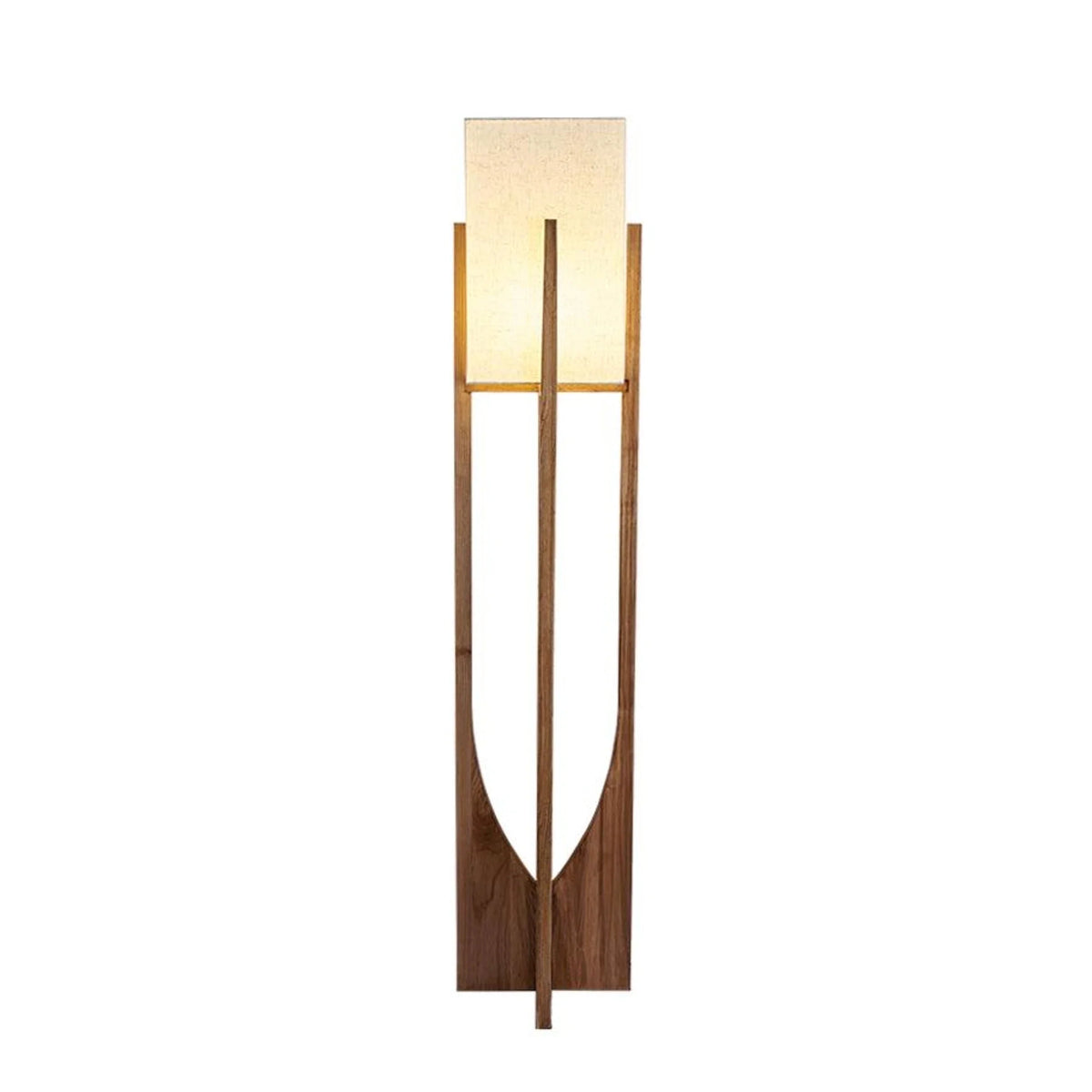 Ash Fabric Floor Lamp in wood for Living Room by AUVIELIGHT