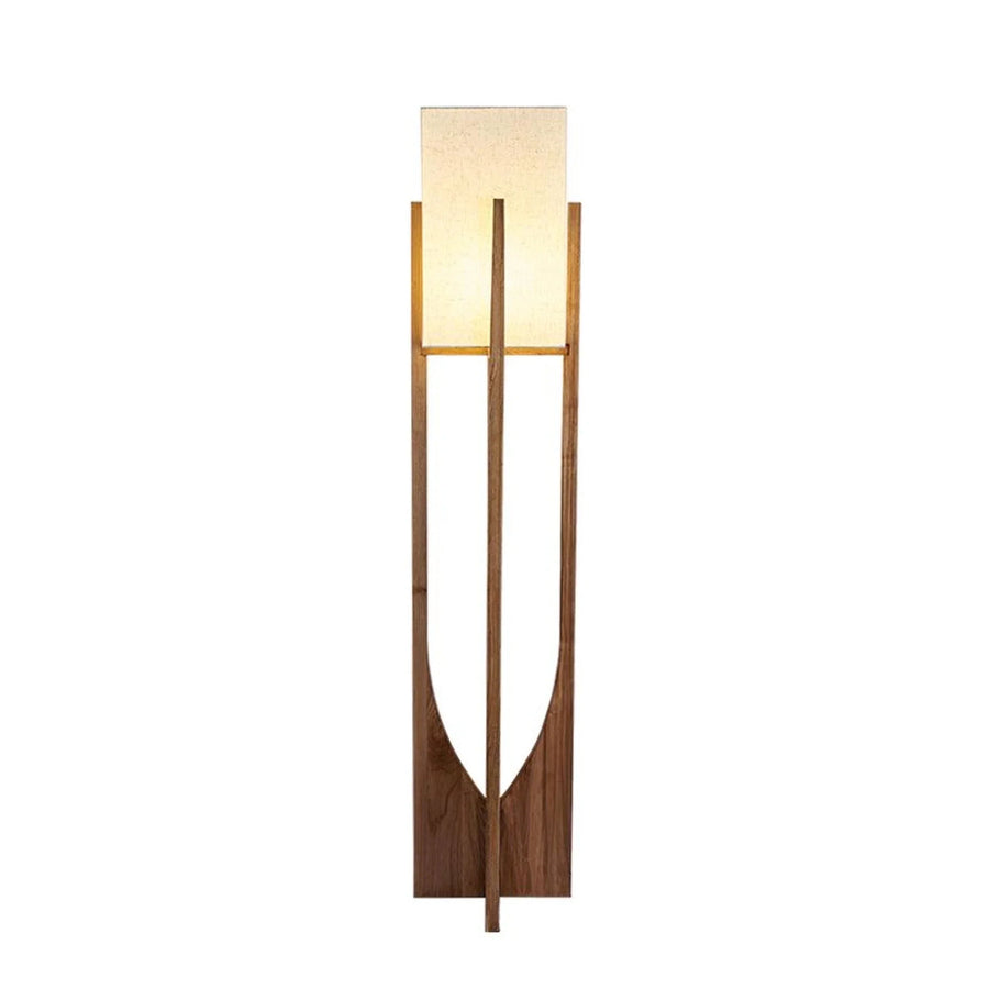 Ash Fabric Floor Lamp in wood for Living Room by AUVIELIGHT