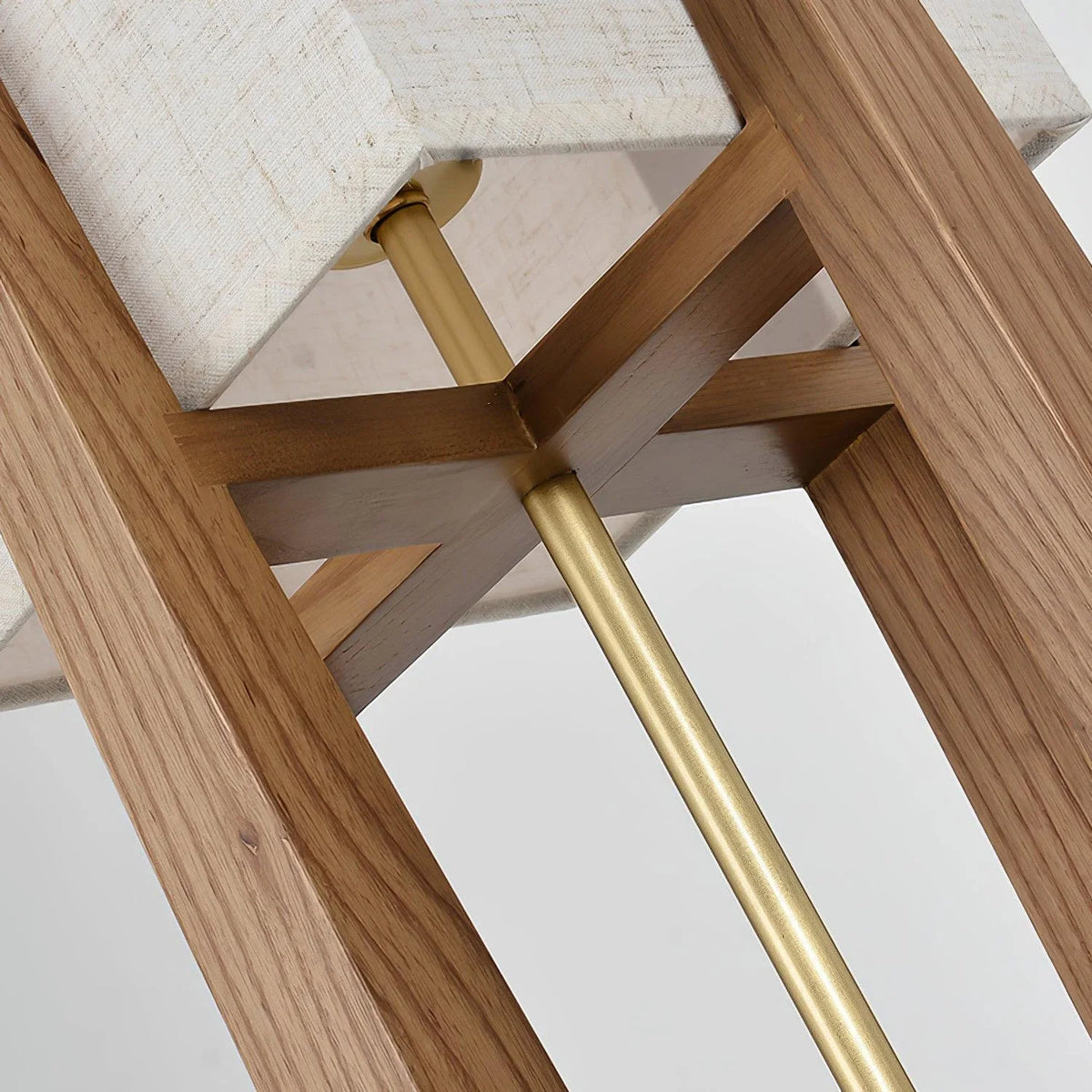Ash Fabric Floor Lamp in wood for Living Room by AUVIELIGHT