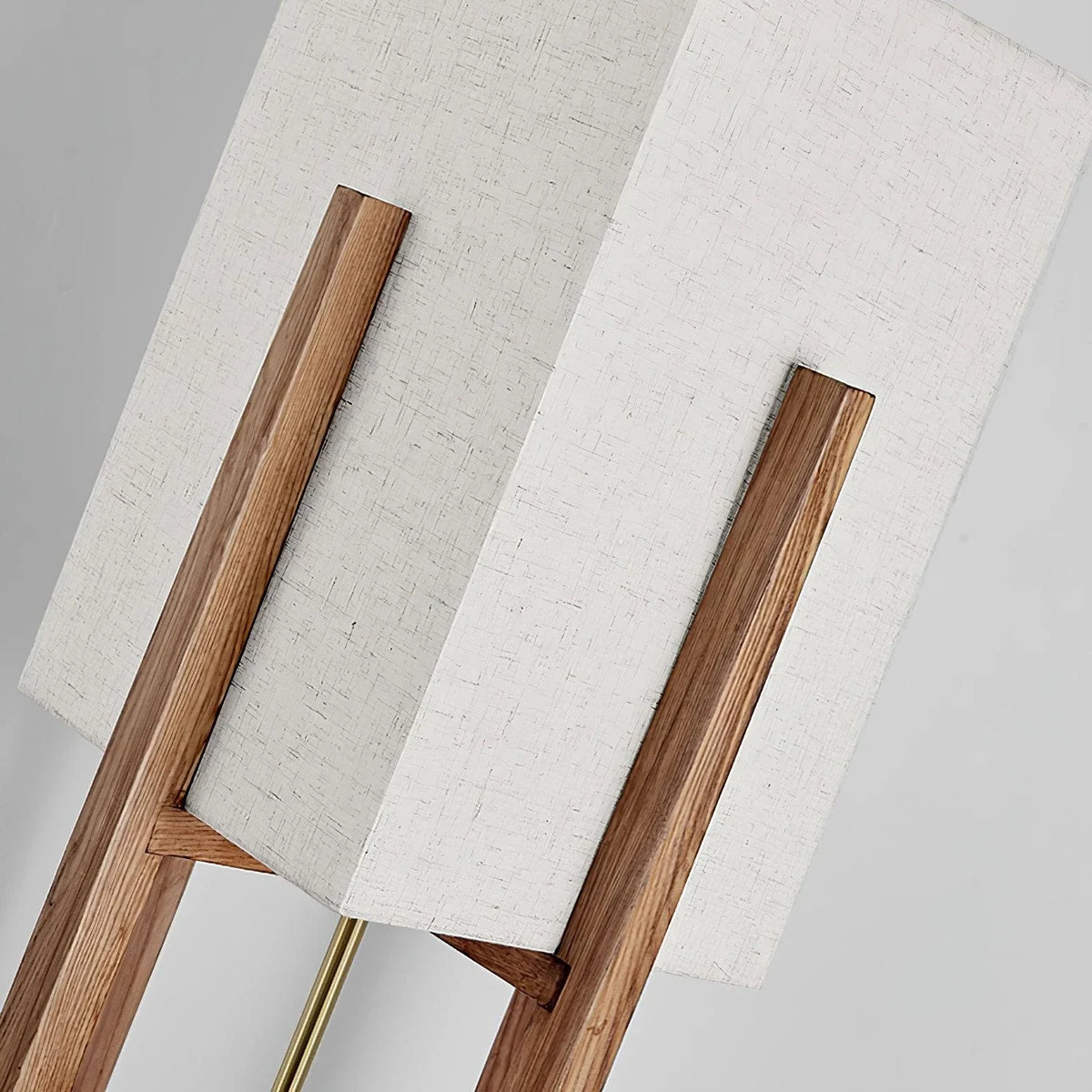 Ash Fabric Floor Lamp in wood for Living Room by AUVIELIGHT