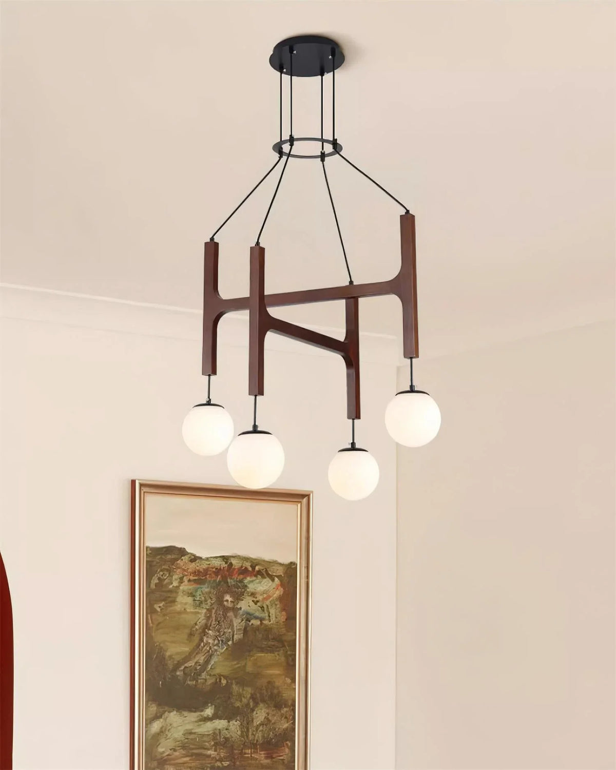Astra Chandelier in wood for Dining Room by AUVIELIGHT