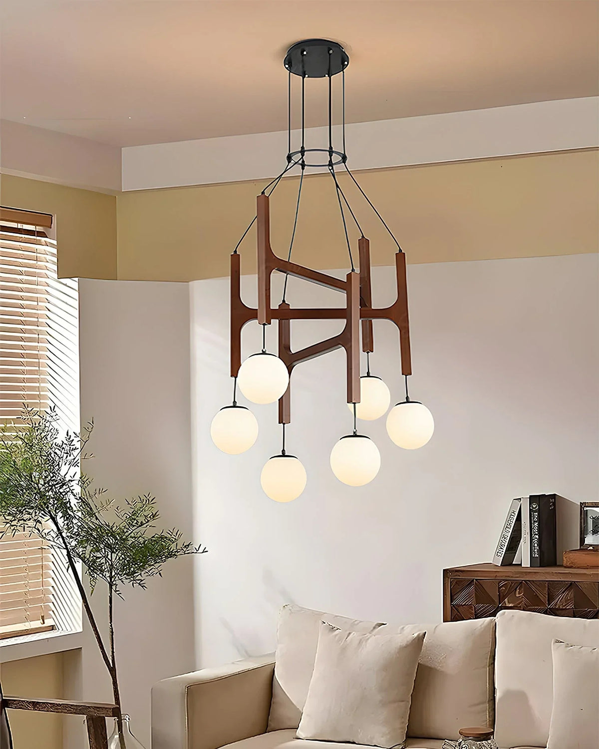 Astra Chandelier in wood for Dining Room by AUVIELIGHT