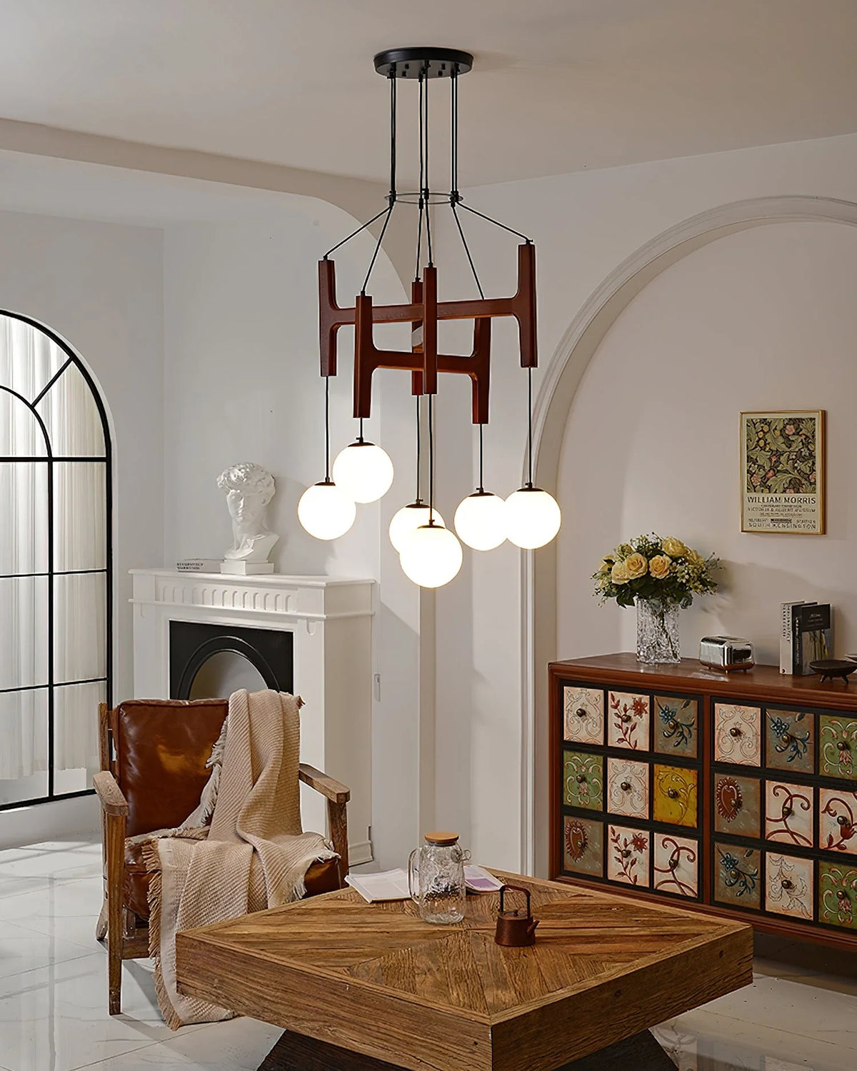 Astra Chandelier in wood for Dining Room by AUVIELIGHT