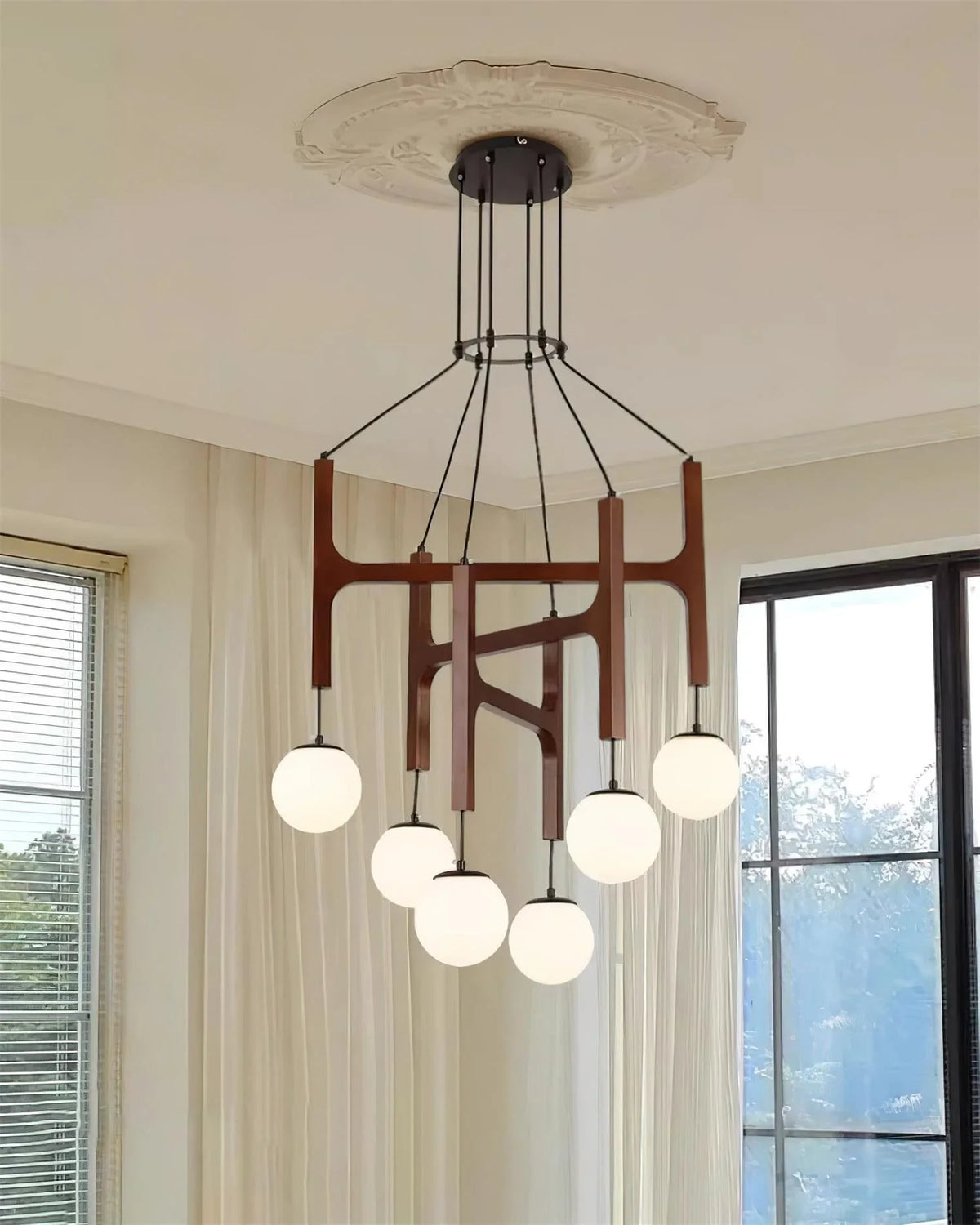 Astra Chandelier in wood for Dining Room by AUVIELIGHT