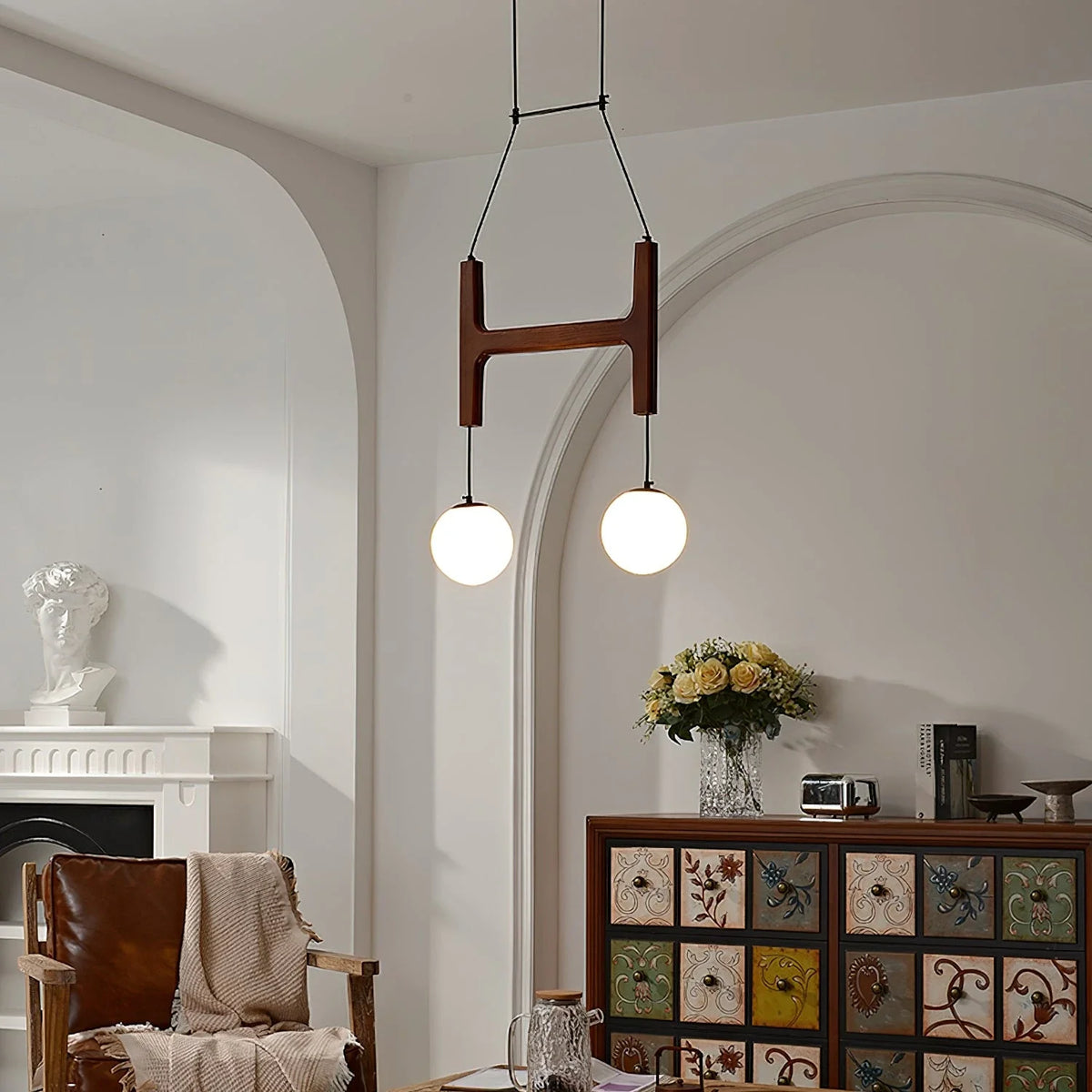 Astra Chandelier in wood for Dining Room by AUVIELIGHT