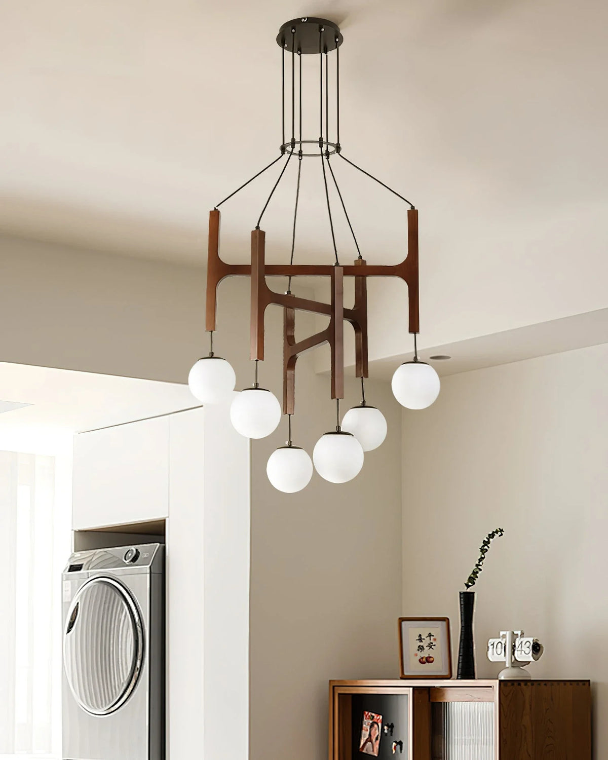 Astra Chandelier in wood for Dining Room by AUVIELIGHT