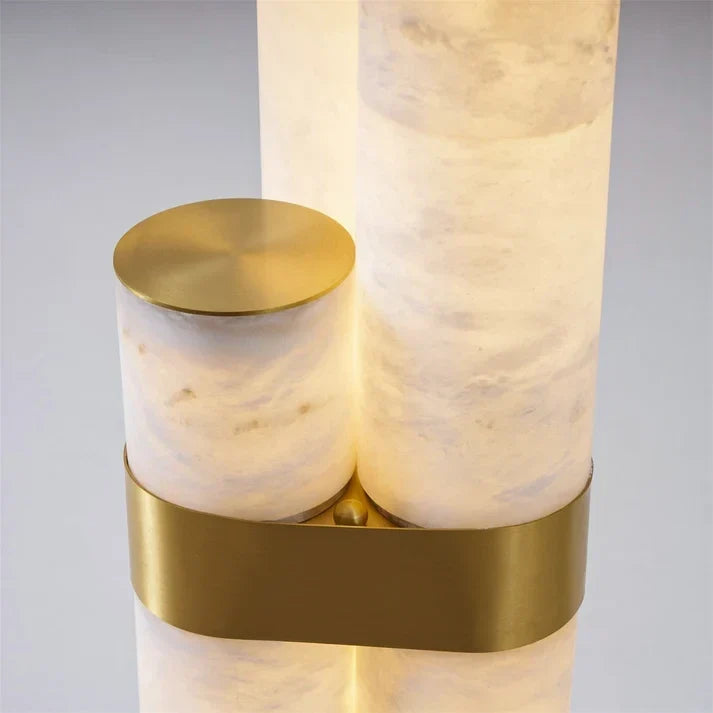 Asymmetric Pipe Floor Lamp in alabaster for Living Room by AUVIELIGHT