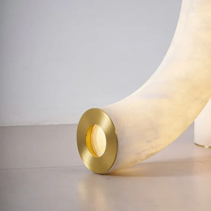 Asymmetric Pipe Floor Lamp in alabaster for Living Room by AUVIELIGHT