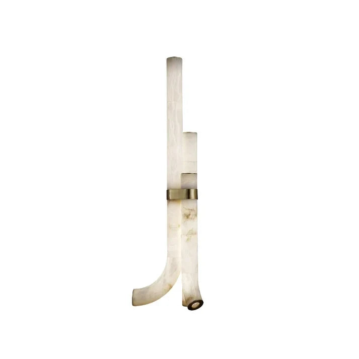 Asymmetric Pipe Floor Lamp in alabaster for Living Room by AUVIELIGHT
