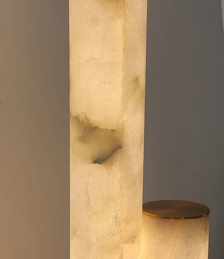 Asymmetric Pipe Floor Lamp in alabaster for Living Room by AUVIELIGHT