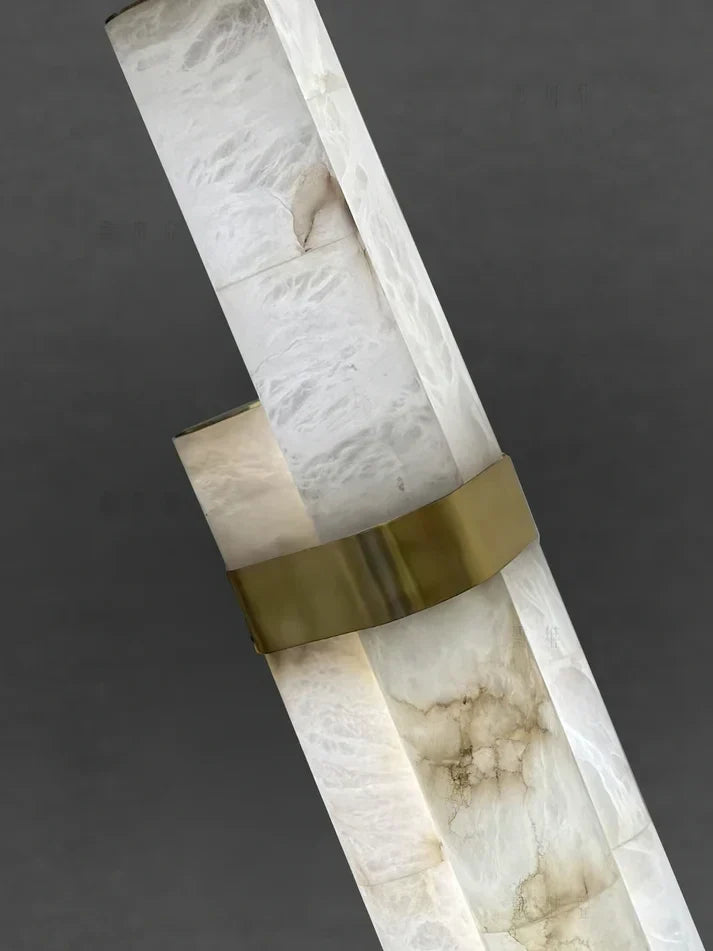 Asymmetric Pipe Floor Lamp in alabaster for Living Room by AUVIELIGHT