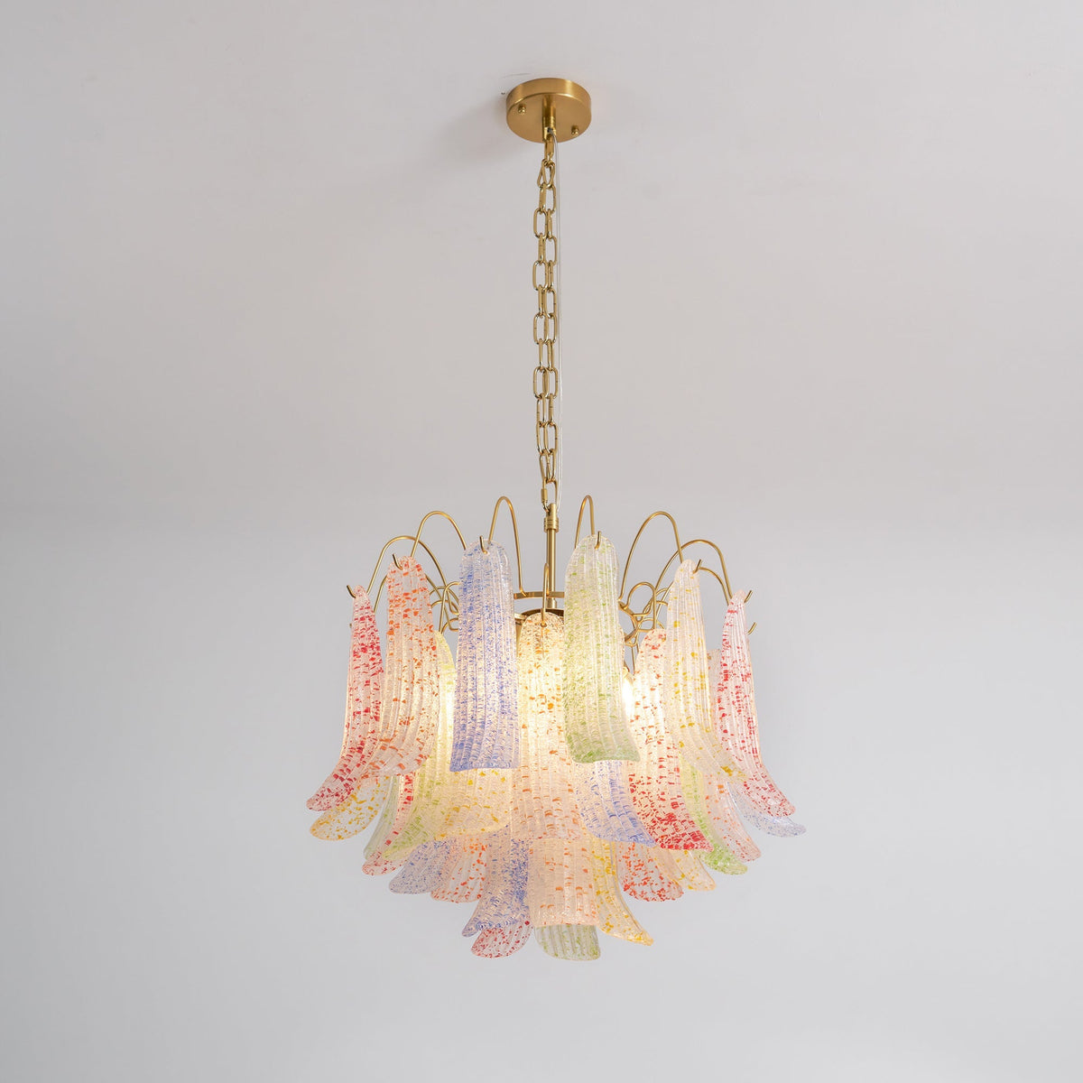 Athena Pastel Petal Chandelier in glass for Dining Room by AUVIELIGHT