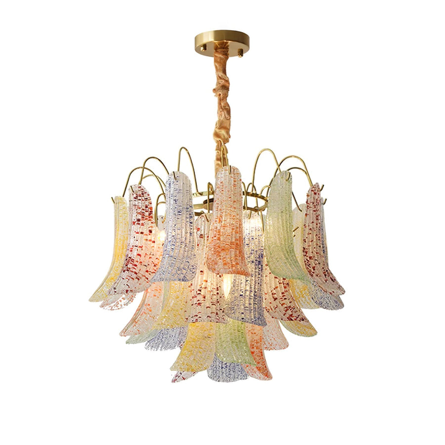 Athena Pastel Petal Chandelier in glass for Dining Room by AUVIELIGHT