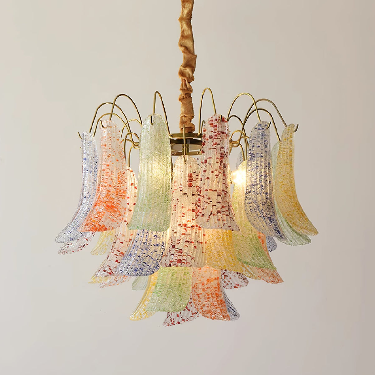 Athena Pastel Petal Chandelier in glass for Dining Room by AUVIELIGHT