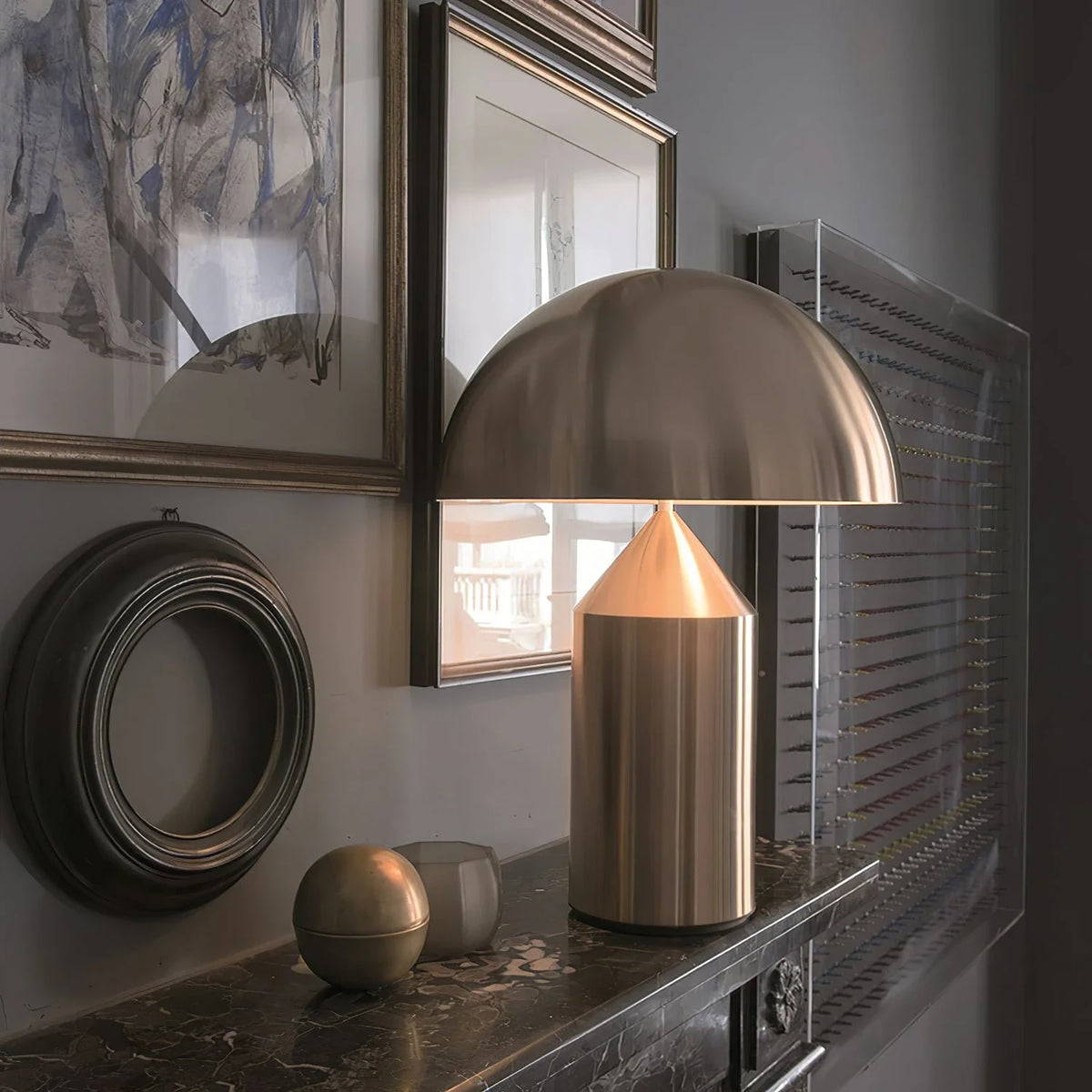 Atollo Table Lamp in metal for Living Room by AUVIELIGHT