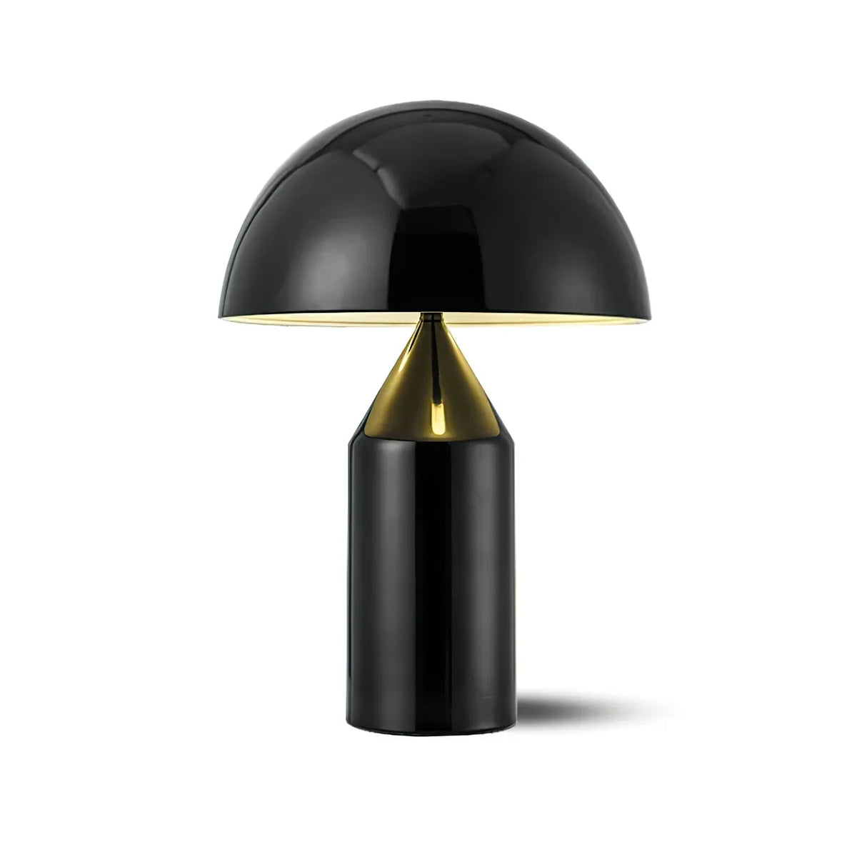 Atollo Table Lamp in metal for Living Room by AUVIELIGHT, Dia 25cm x H 35cm / ∅ 9.8″ x H 13.8″ / Bright Black / AU plug and 7 other sizes