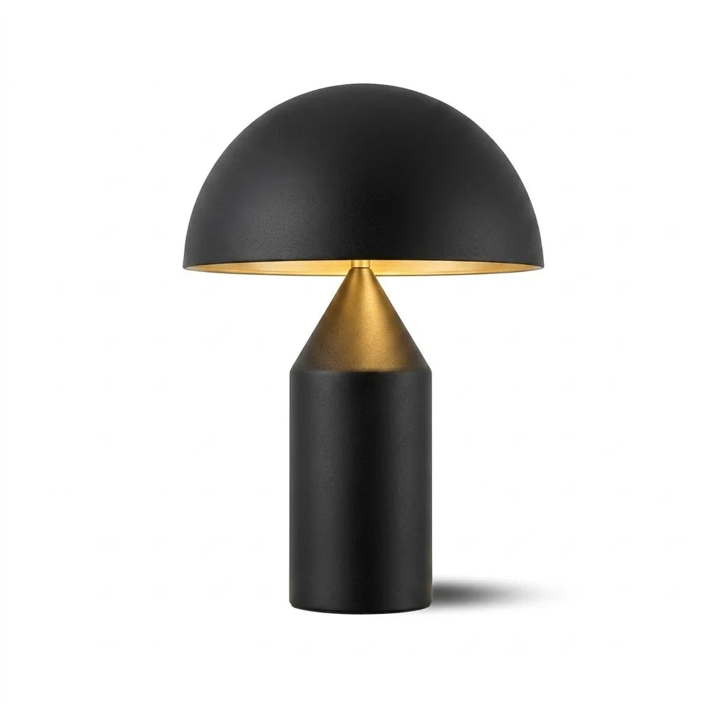 Atollo Table Lamp in metal for Living Room by AUVIELIGHT, Dia 25cm x H 35cm / ∅ 9.8″ x H 13.8″ / Matte Black / AU plug and 7 other sizes