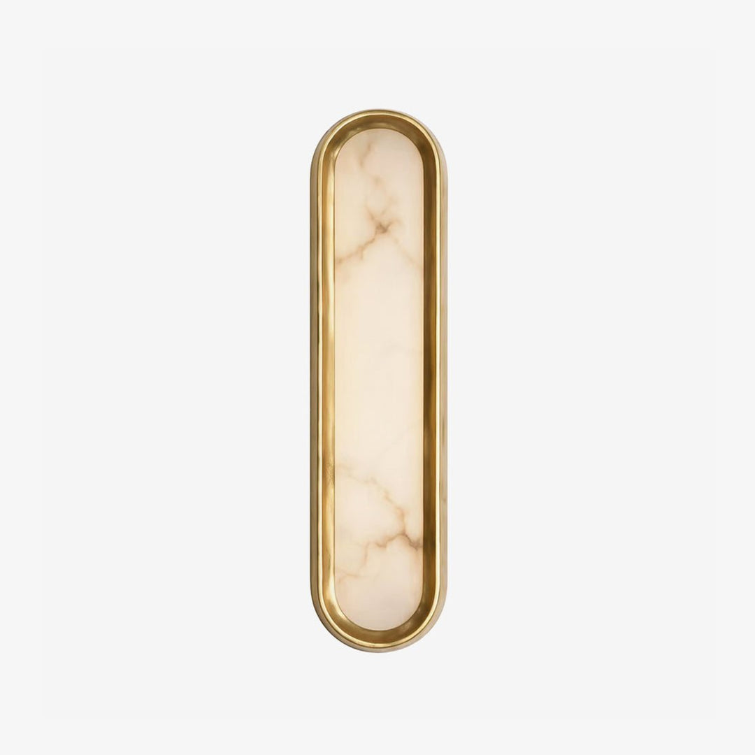 Aura Arch Wall Sconce in alabaster for Hallway by AUVIELIGHT, ∅ 5.9"x H 22.4" / Gold & White / Warm Light