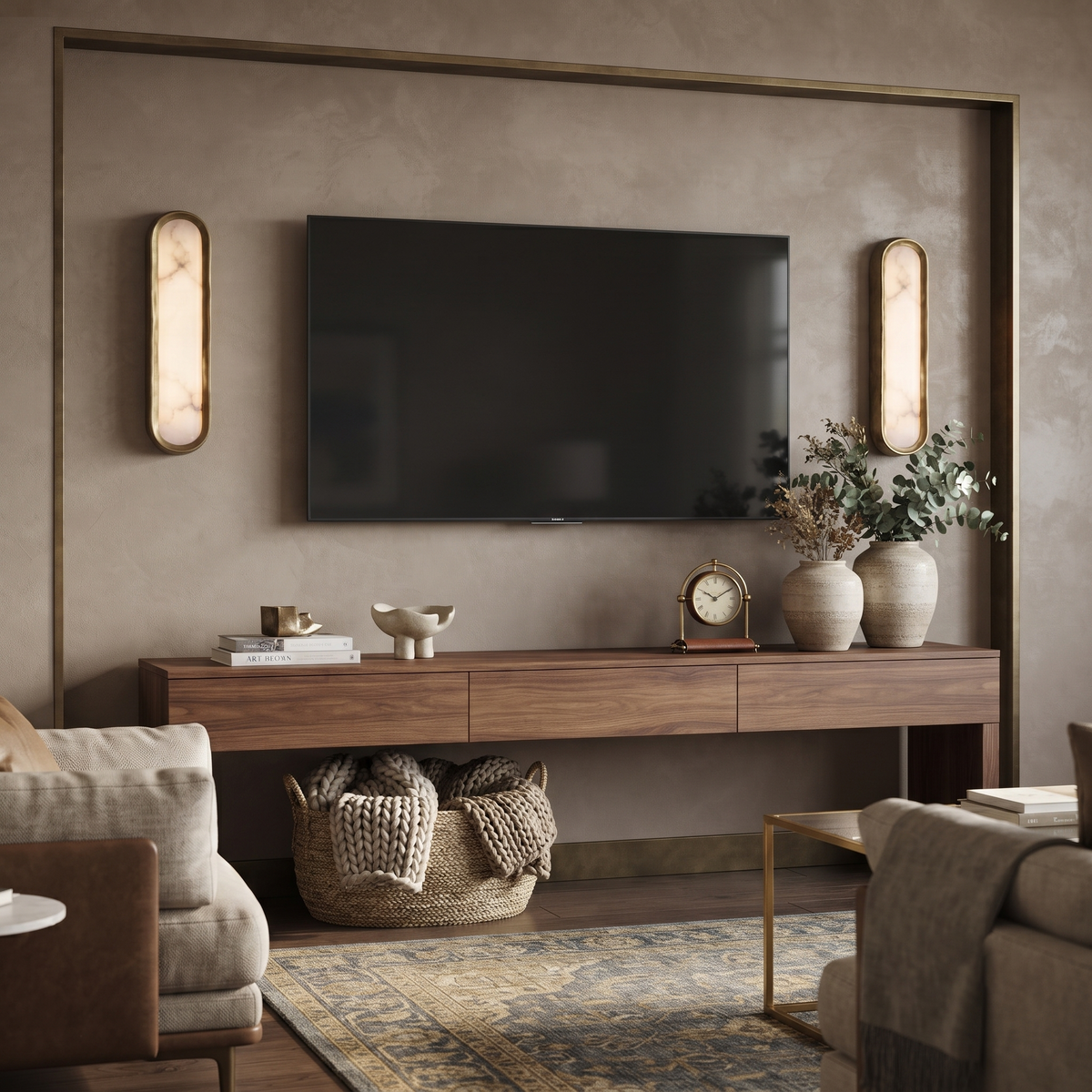 Aura Arch Wall Sconce in alabaster for Hallway by AUVIELIGHT