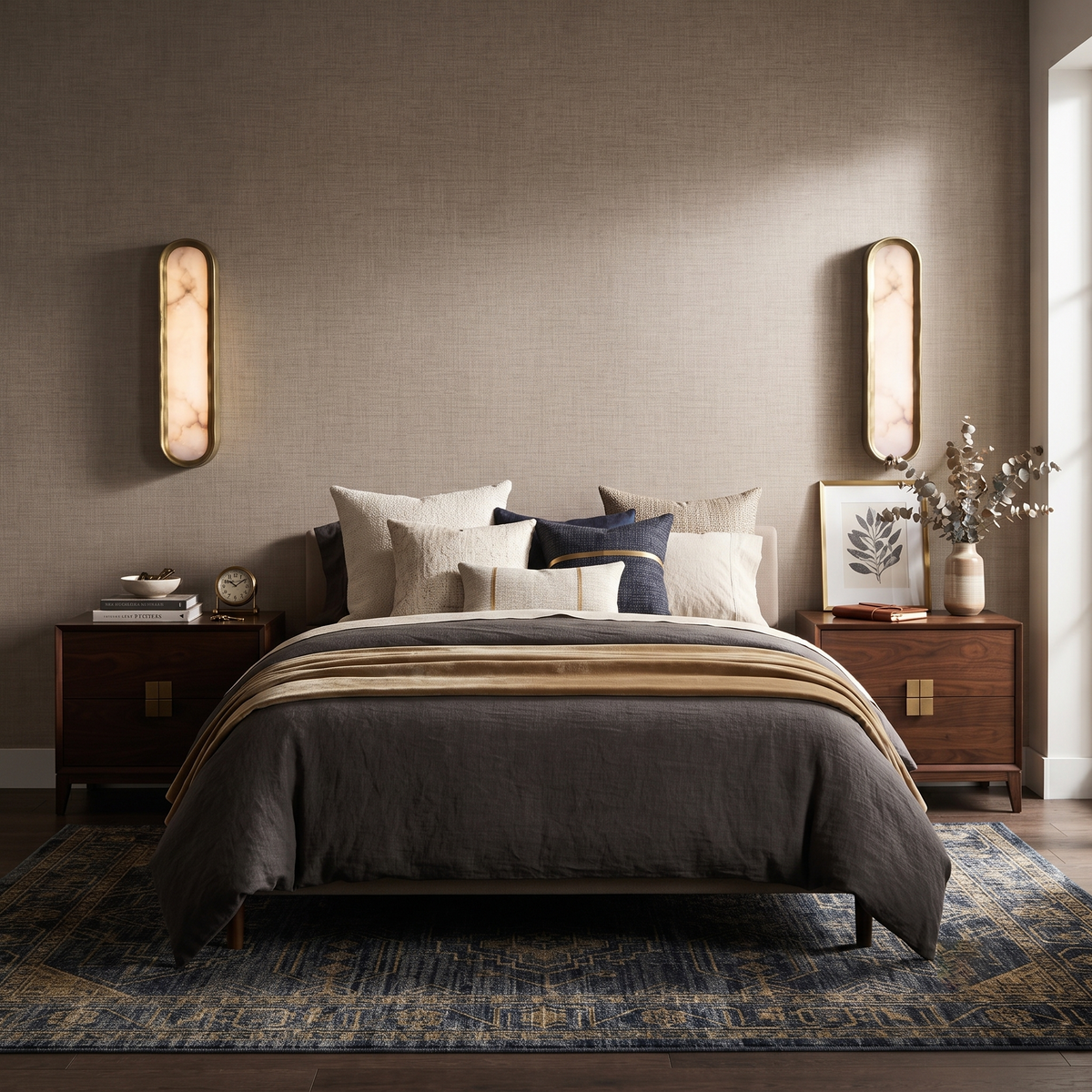 Aura Arch Wall Sconce in alabaster for Hallway by AUVIELIGHT