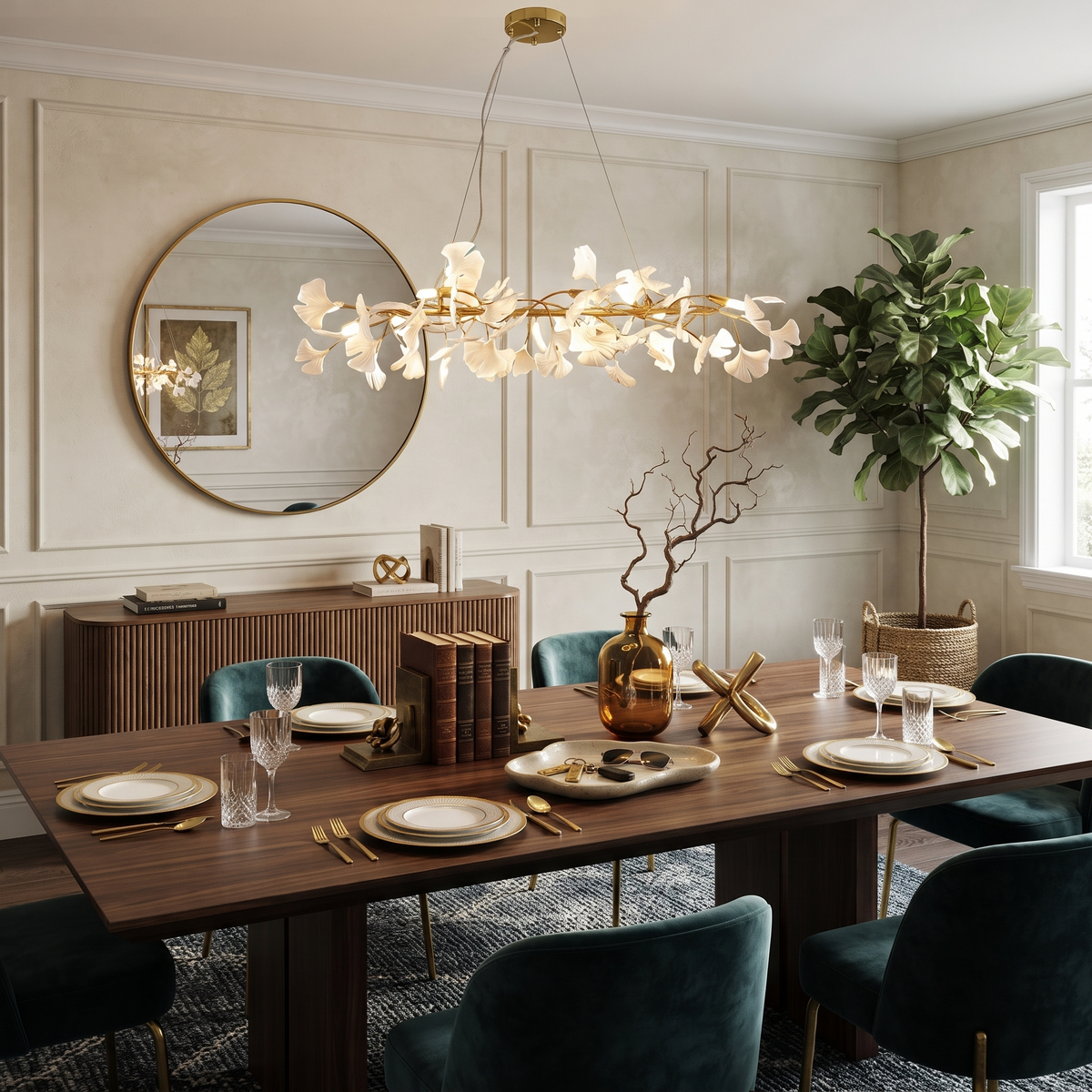 Aura Ginkgo Chandelier for Dining Room by AUVIELIGHT