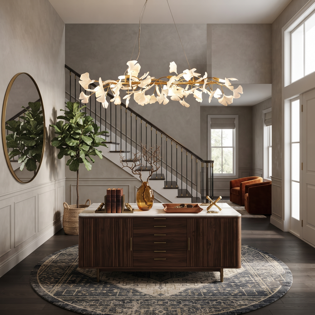 Aura Ginkgo Chandelier for Dining Room by AUVIELIGHT