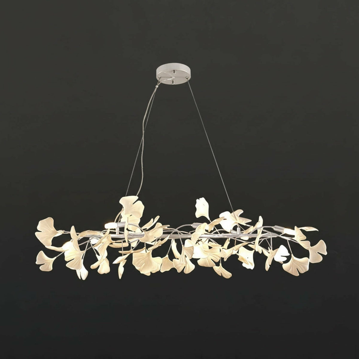 Aura Ginkgo Chandelier for Dining Room by AUVIELIGHT, L39.4"x W11.8" / White and 2 other sizes