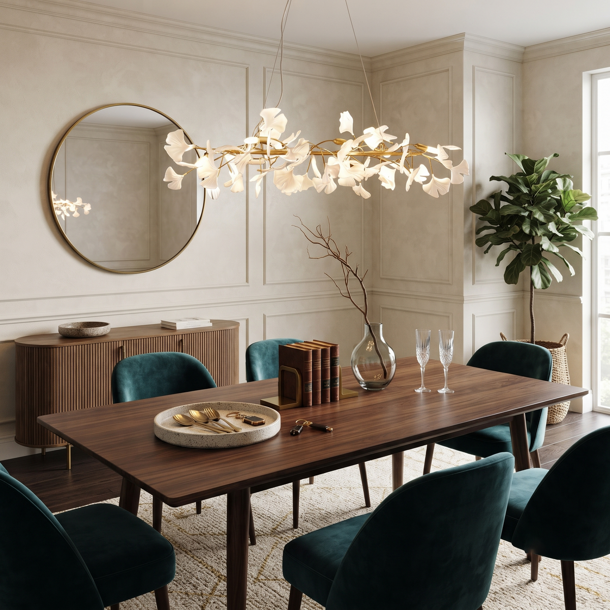 Aura Ginkgo Chandelier for Dining Room by AUVIELIGHT