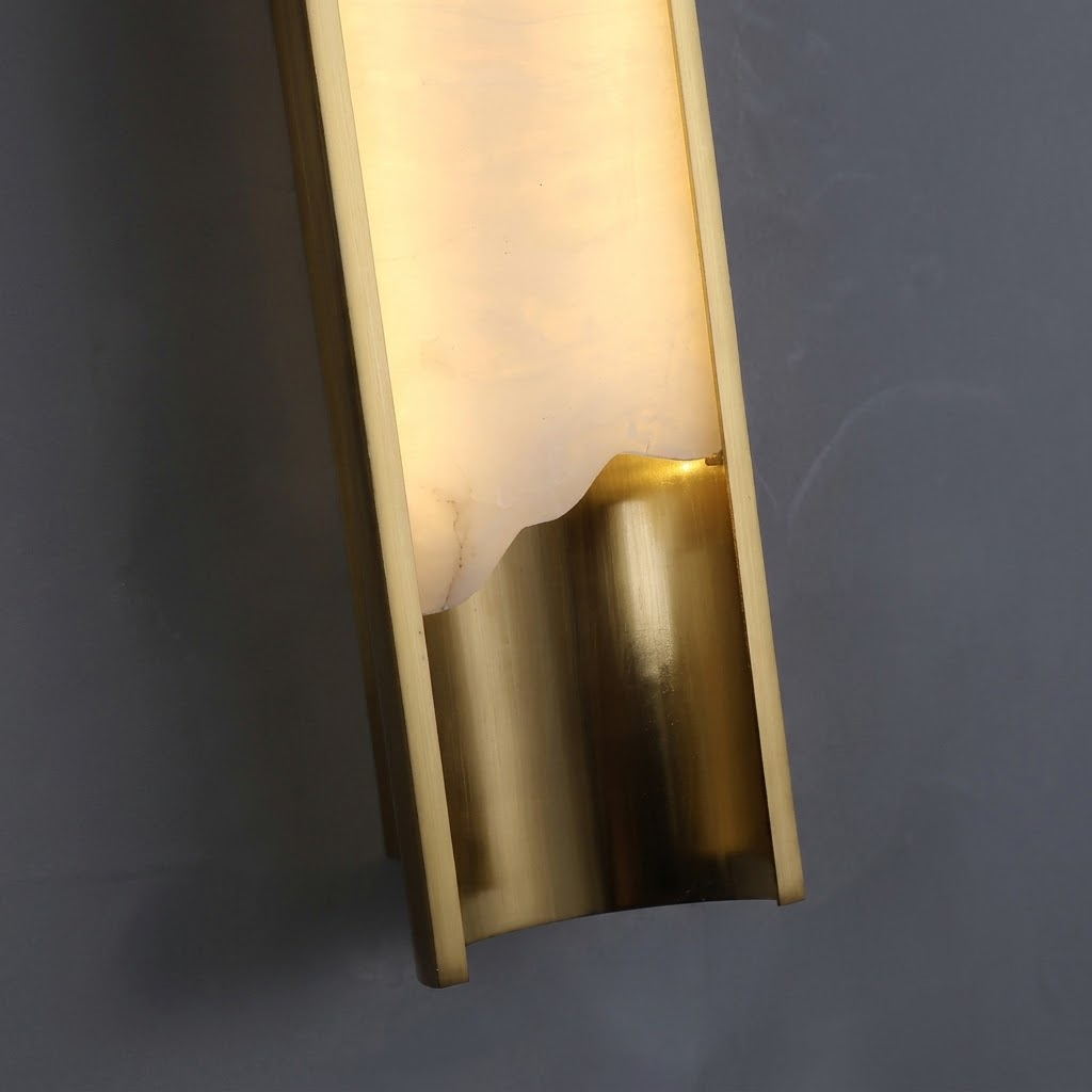 Aura Linear Wall Sconce in alabaster for Hallway by AUVIELIGHT