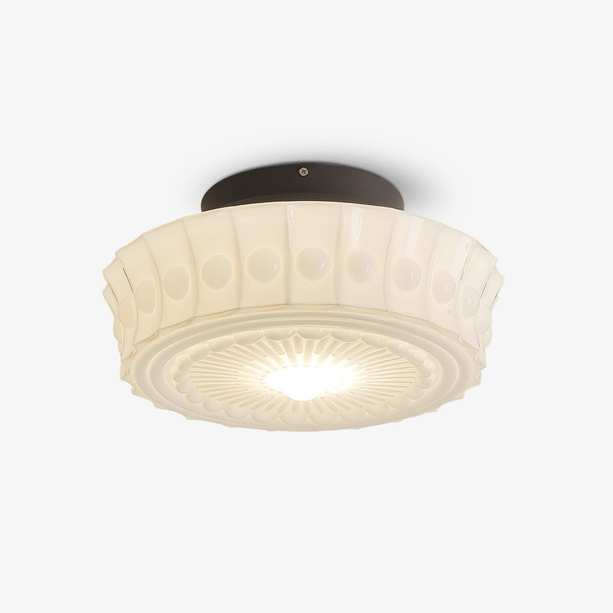 Aurelia Scalloped Flush Mount in glass for Low Ceilings by AUVIELIGHT