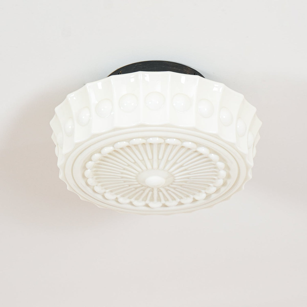 Aurelia Scalloped Flush Mount in glass for Low Ceilings by AUVIELIGHT