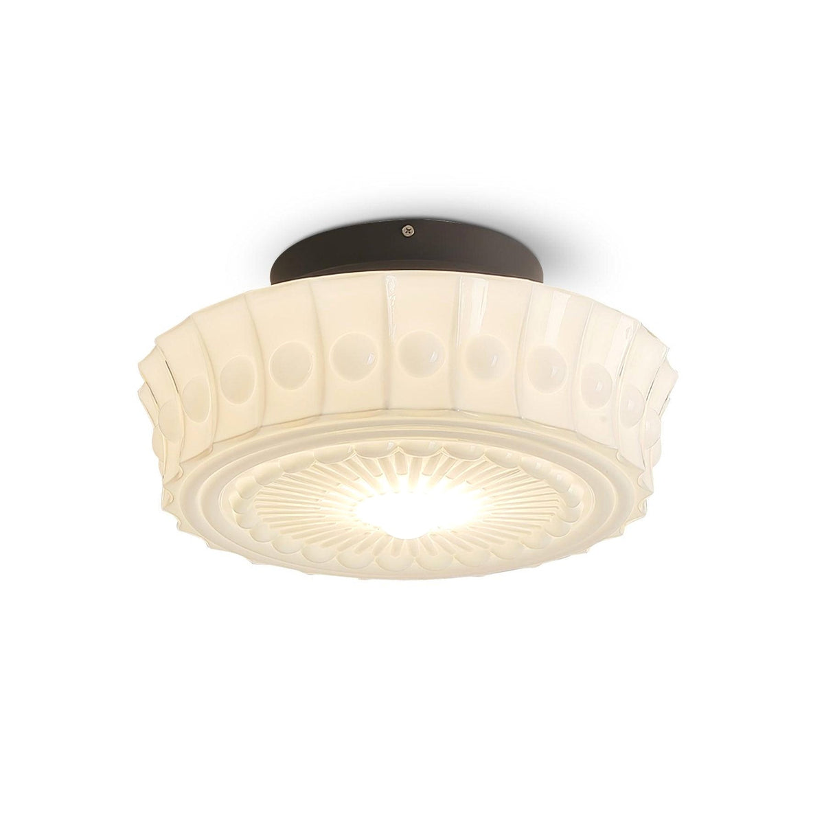 Aurelia Scalloped Flush Mount in glass for Low Ceilings by AUVIELIGHT