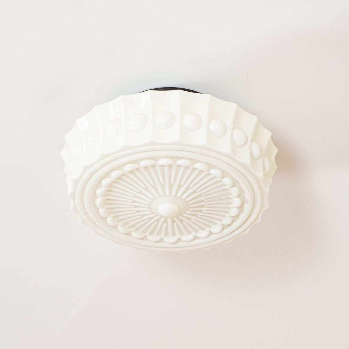 Aurelia Scalloped Flush Mount in glass for Low Ceilings by AUVIELIGHT