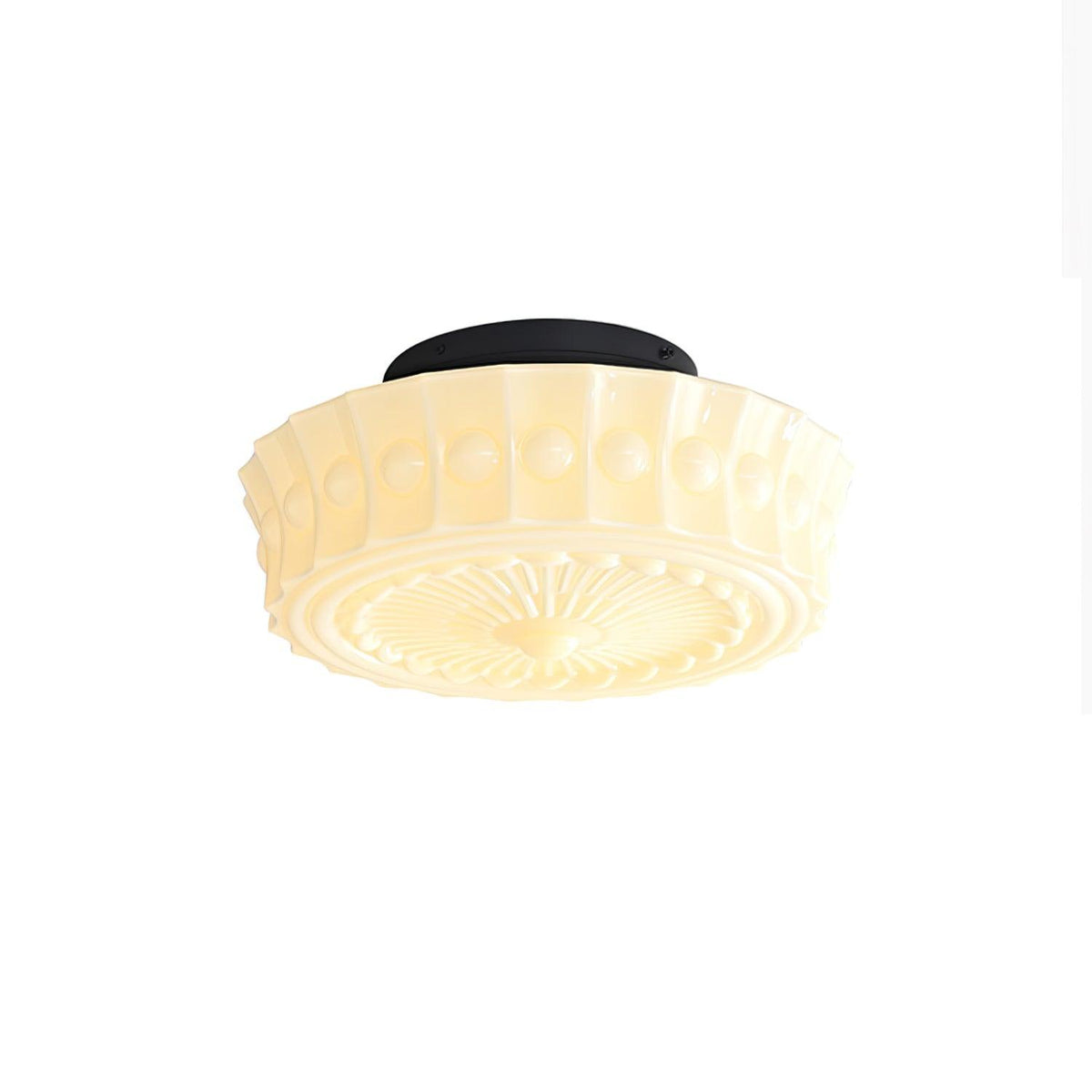 Aurelia Scalloped Flush Mount in glass for Low Ceilings by AUVIELIGHT