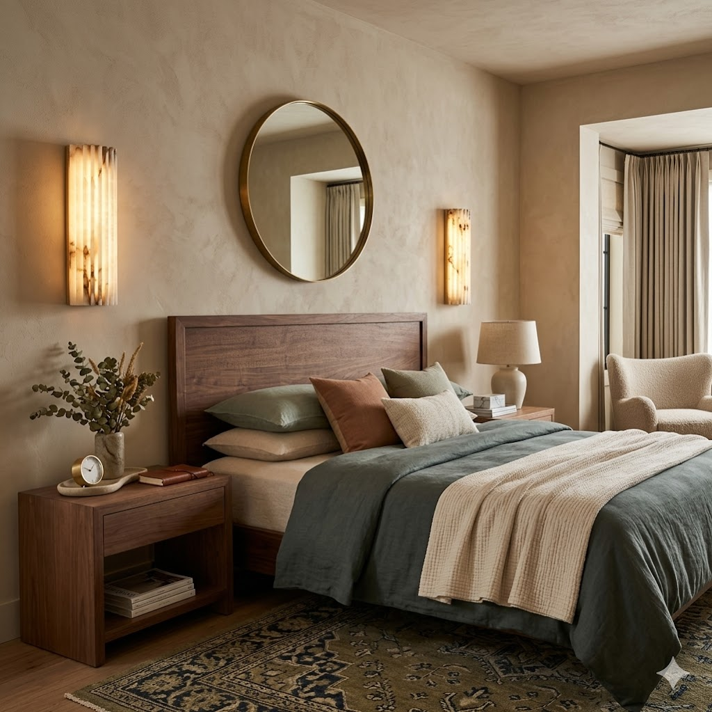 Aurelius Fluted Wall Sconce in alabaster for Hallway by AUVIELIGHT