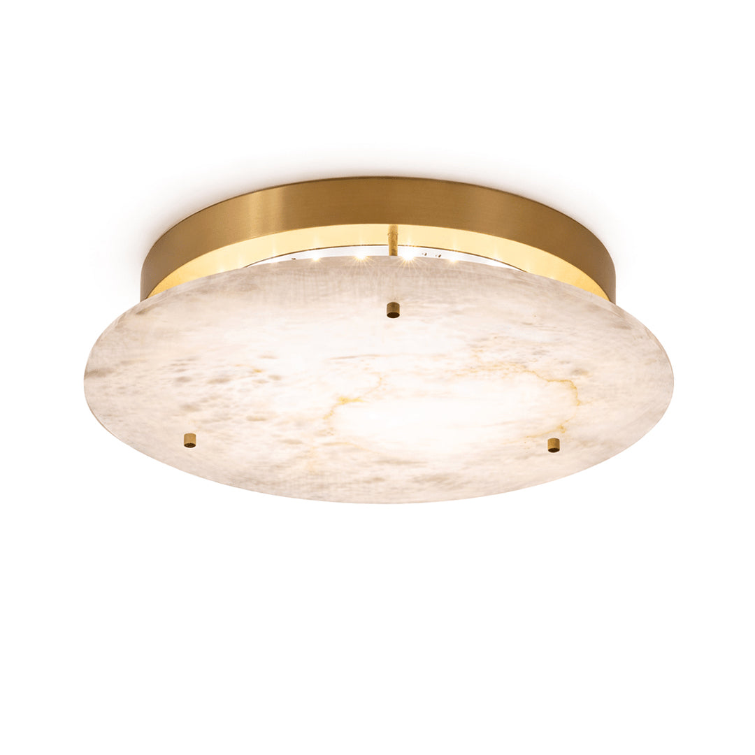 Aurene Disc Flush Mount in alabaster for Low Ceilings by AUVIELIGHT