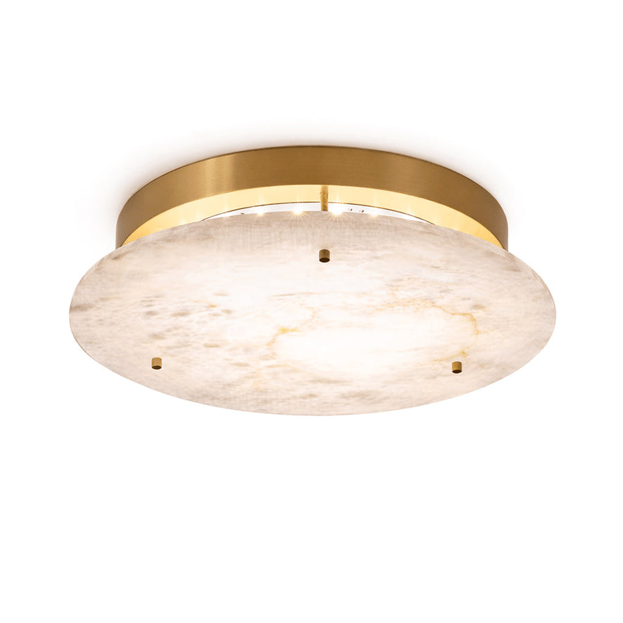 Aurene Disc Flush Mount in alabaster for Low Ceilings by AUVIELIGHT