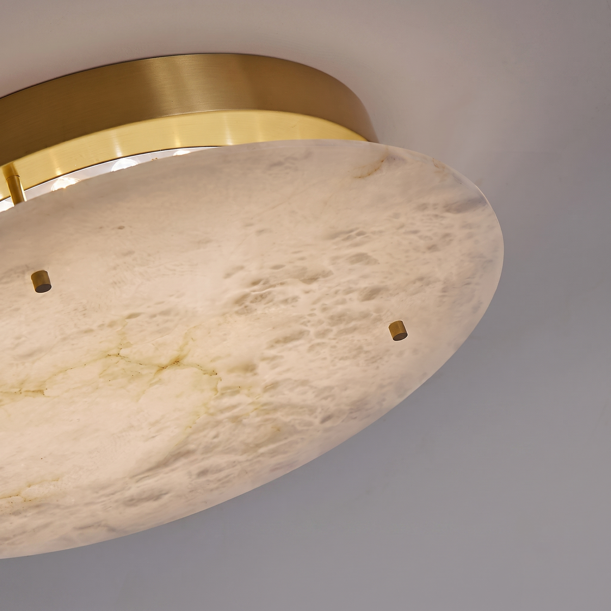 Aurene Disc Flush Mount in alabaster for Low Ceilings by AUVIELIGHT