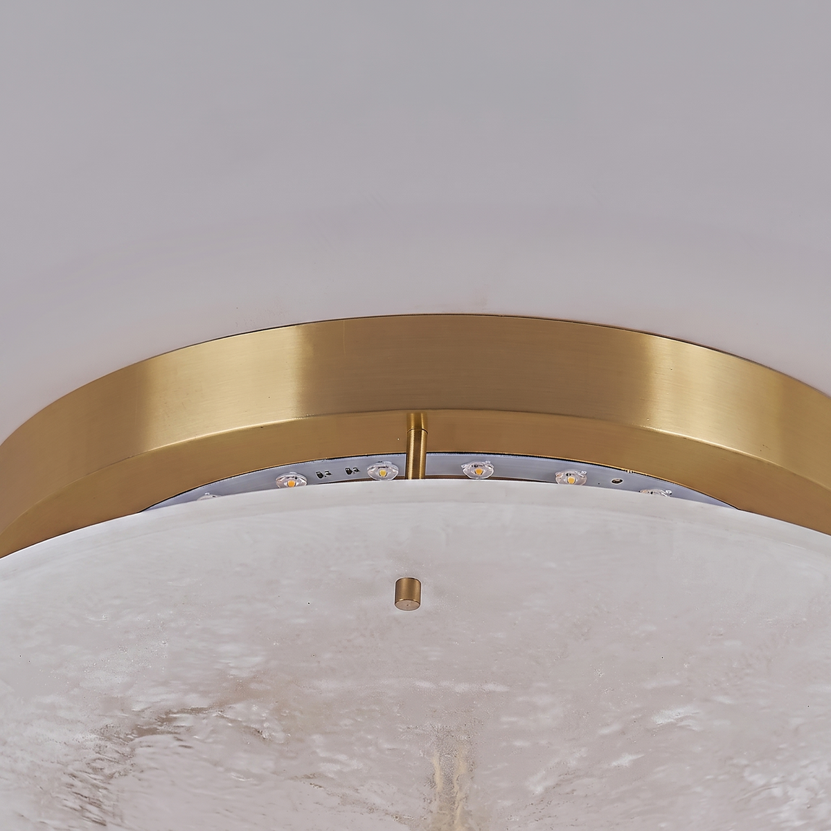 Aurene Disc Flush Mount in alabaster for Low Ceilings by AUVIELIGHT