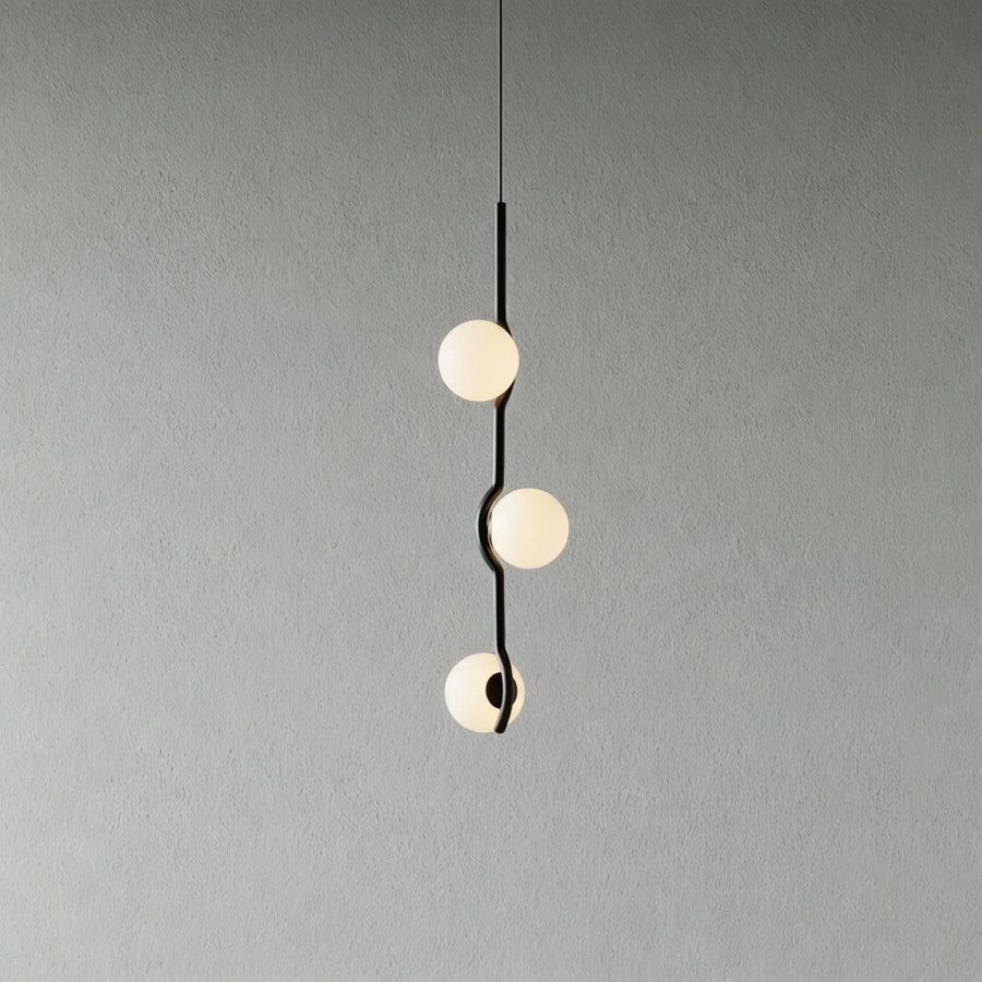 Baer Mobile Globe Chandelier for Dining Room by AUVIELIGHT, 3-Lights ∅ 3.9" x H 29.5" / Black