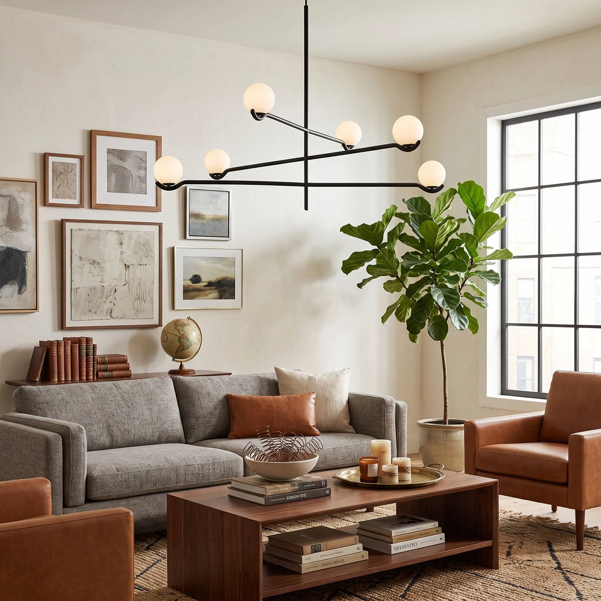 Baer Mobile Globe Chandelier for Dining Room by AUVIELIGHT
