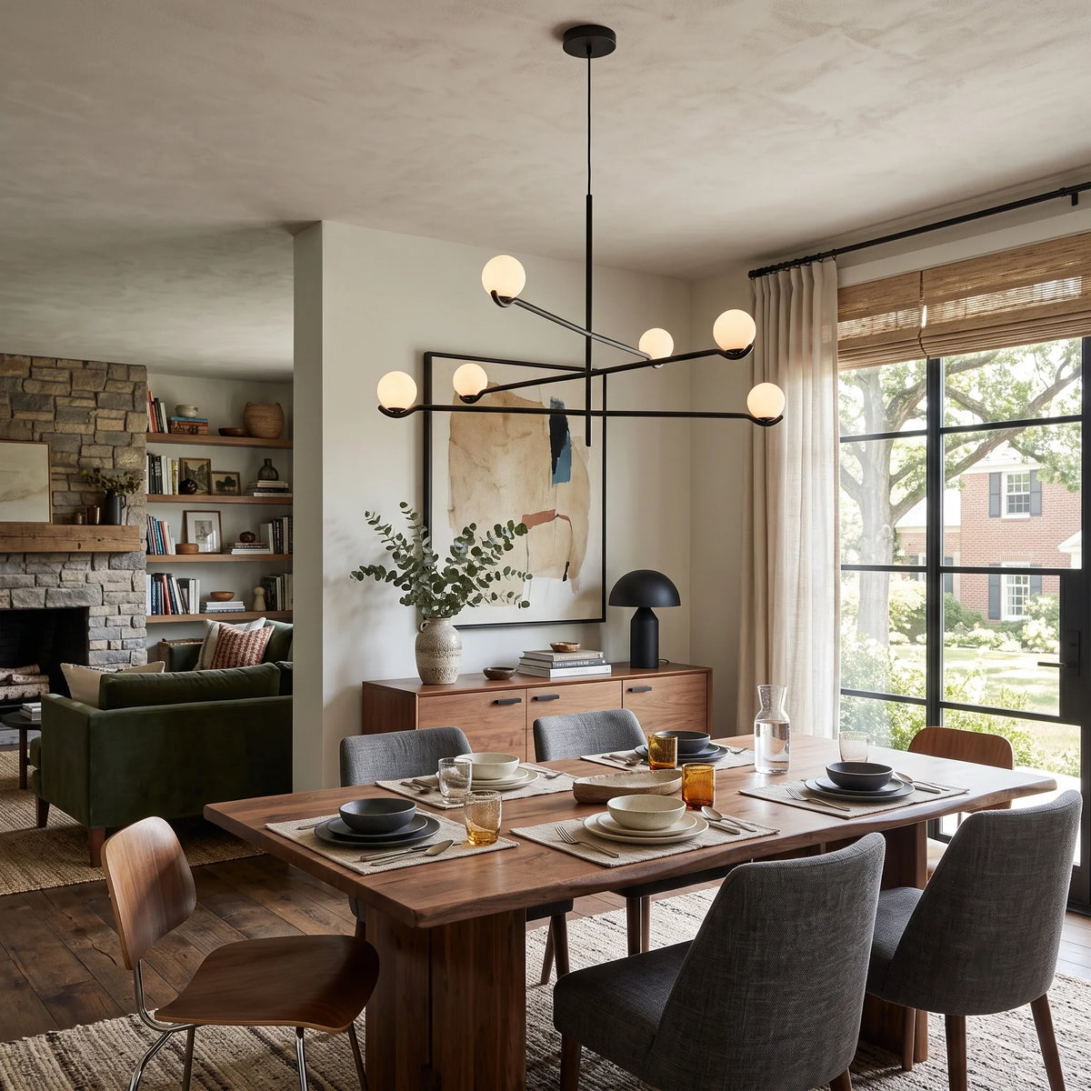 Baer Mobile Globe Chandelier for Dining Room by AUVIELIGHT